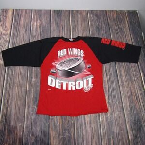 Vintage Detroit Red Wings Shirt Youth Large NHL Hockey 90s Tee Youth 14/16